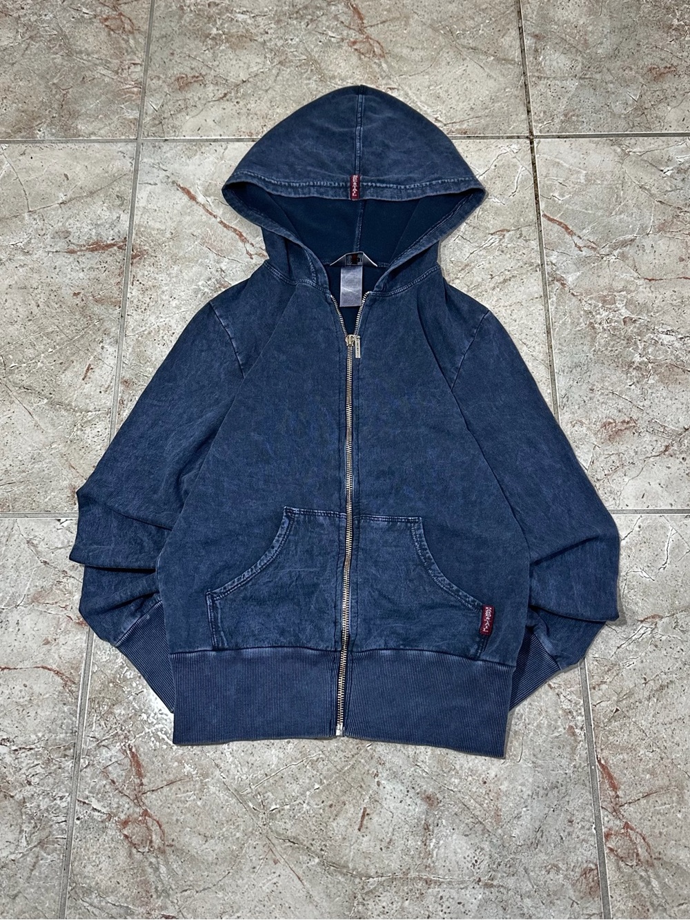 Hard Tail Washed Navy Zip-Up Hoodie